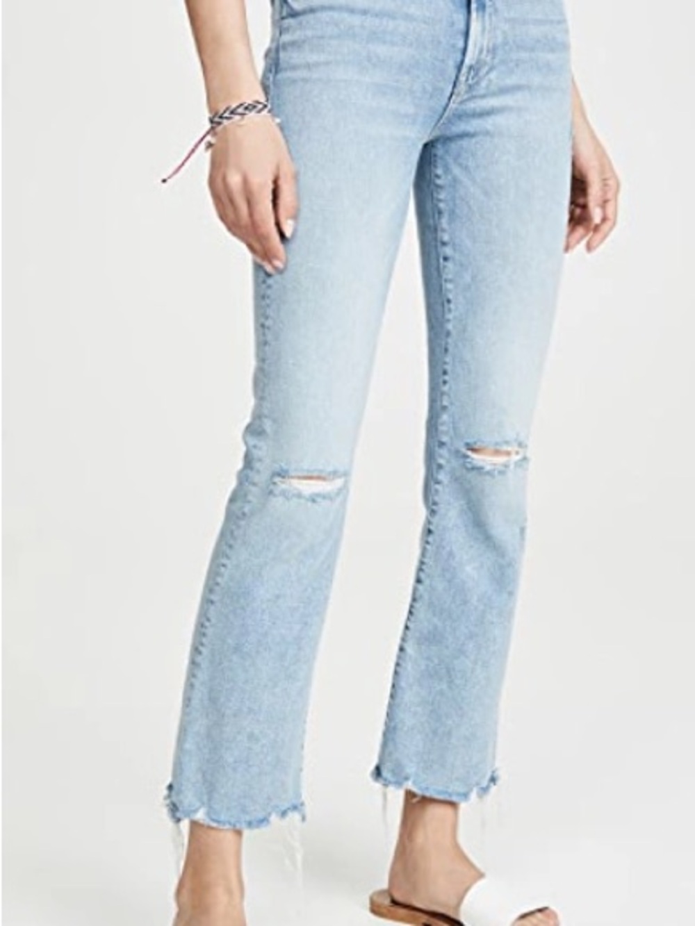 MOTHER HUSTLER ANKLE CHEW JEANS IN DRINKING BY THE POOL